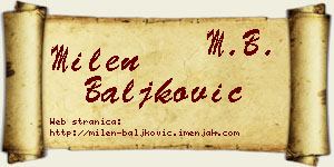 Milen Baljković vizit kartica